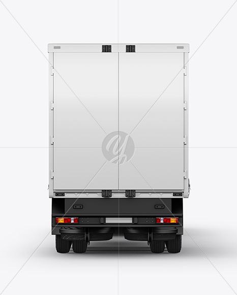 Semi Trailer Truck Mockup - Back View