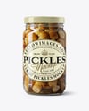 Glass Jar with Pickled Porcini Mushrooms Mockup
