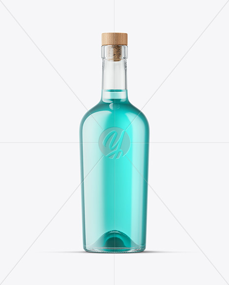 Clear Glass Liquor Bottle Mockup