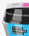 Glossy Plastic Container With Label Mockup