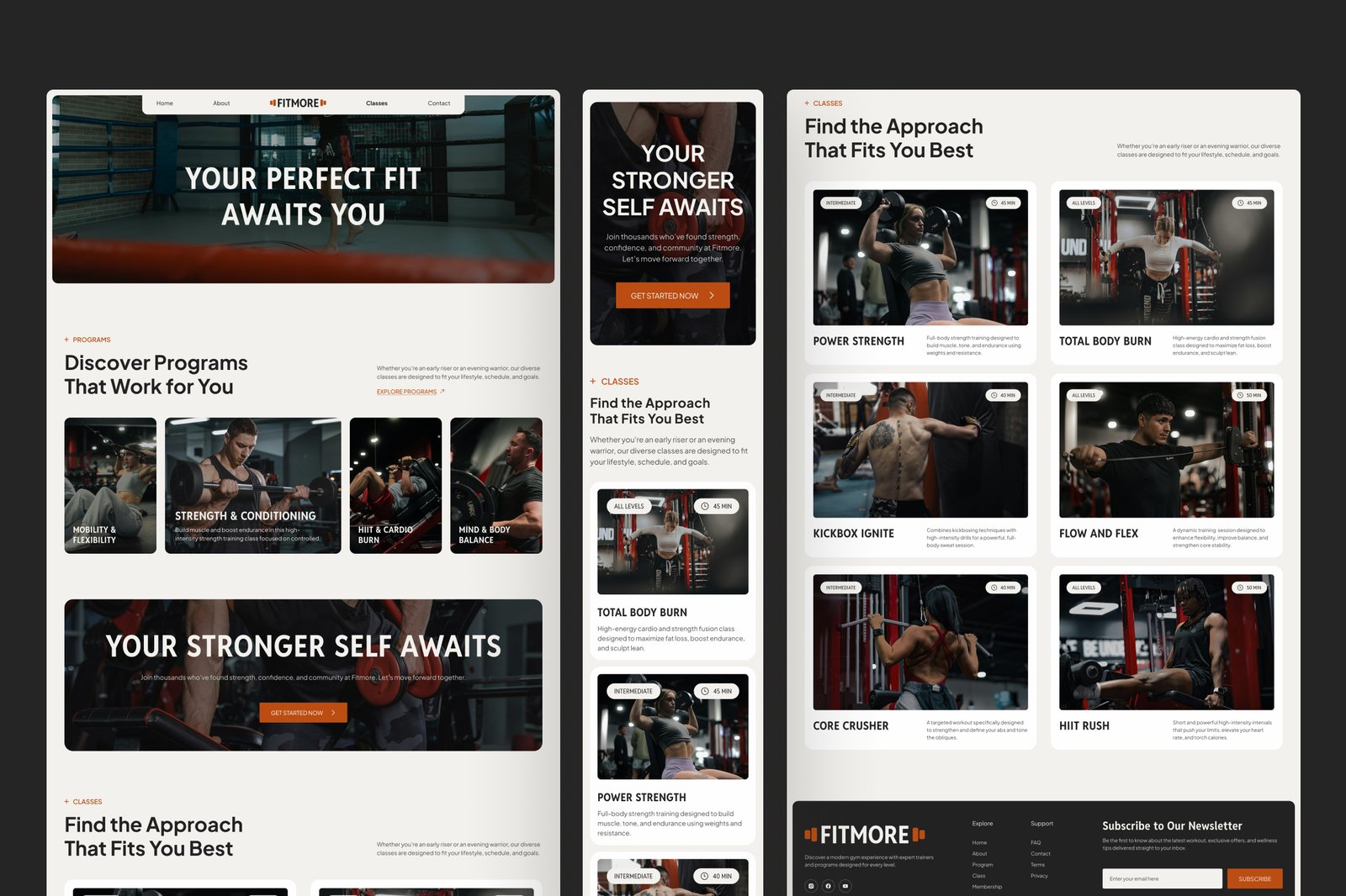 FitMore – Modern Fitness &amp; Gym Studio Website Template