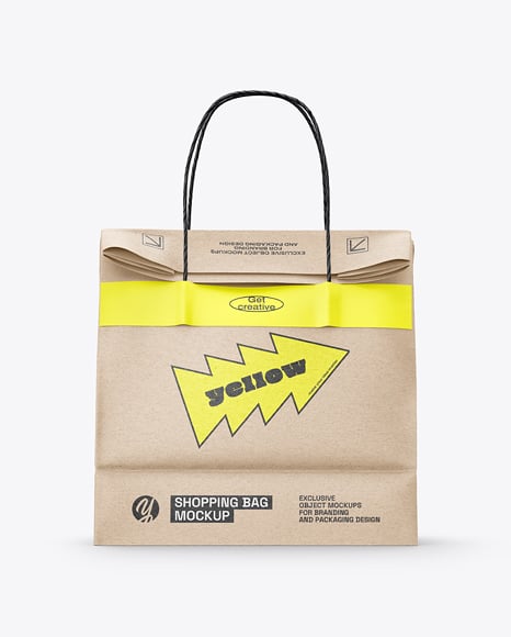 Kraft Paper Bag Mockup - Notebook sticker mockup