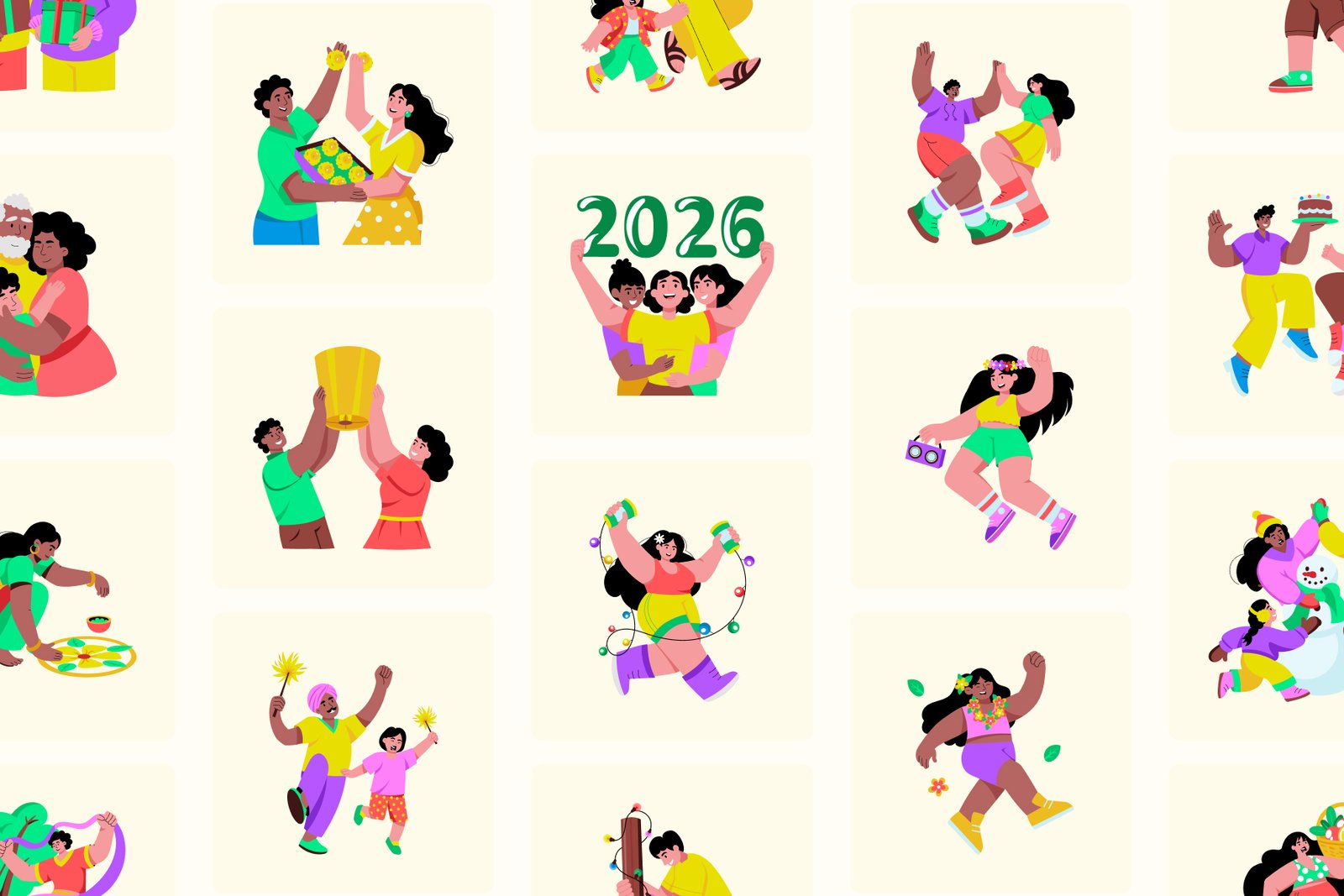 New Year Illustrations Bundle