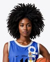 Female Basketball Player Wearing Jersey and Shorts Mockup