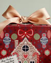 X-mas Gift Box with Bow and Holy Leaf Mockup
