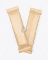Two Kraft Stick Sachets Mockup