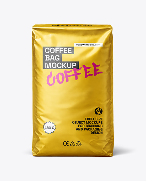 Metallic Coffee Bag Mockup