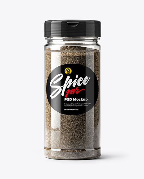 Spice Jar with Grounded Black Pepper Mockup - Black sweater mockup