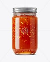 Glass Jar with Hot Pepper Jelly Mockup