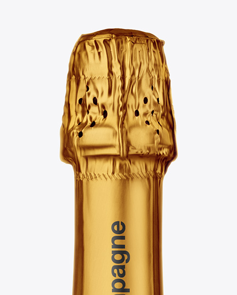 Clear Glass Red Champagne Bottle Mockup