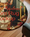 Christmas Little Round Carpet Mockup