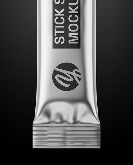 Glossy Metallic Stick Sachet Mockup