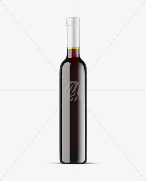 Green Glass Red Wine Bottle Mockup