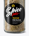 Glass Spice Jar with Thyme Mockup