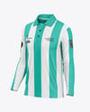 Men's Long Sleeve Polo Shirt Mockup - Half Side View