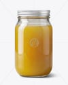 Glass Jar with Chicken Bone Broth Mockup