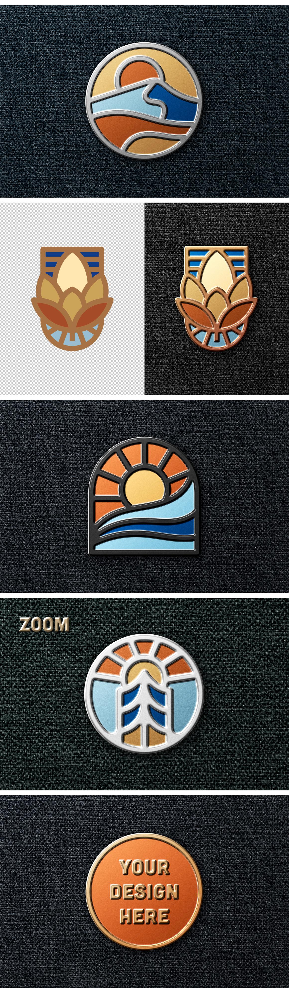Enamel Pin Logo Mockup