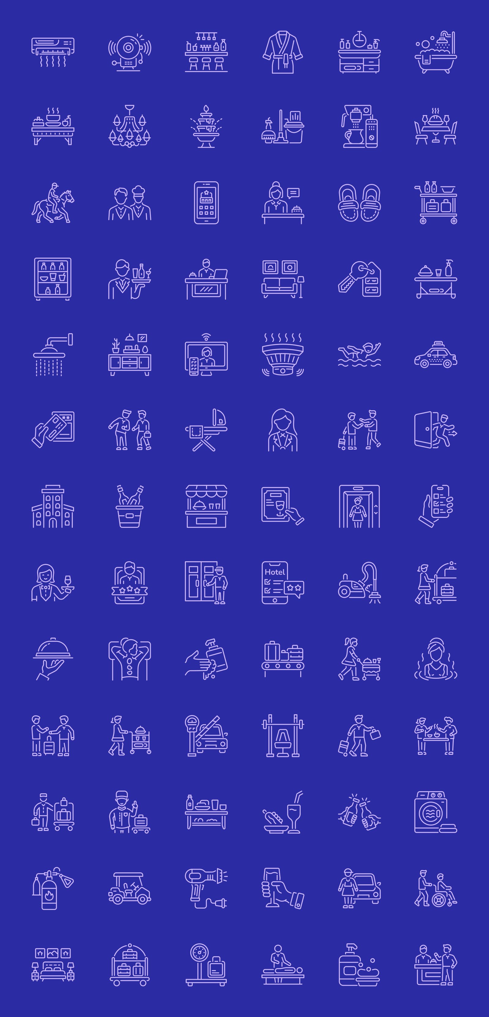 Hotel and Hospitality Icon Set