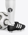 Full Soccer Kit w/ Mannequin Mockup - Back Half Side View