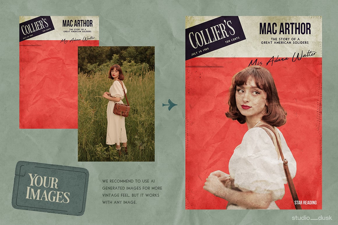 50&#039;s Magazine Cover Templates