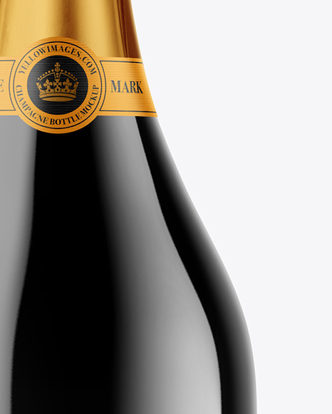 Dark Glass Champagne Bottle Mockup