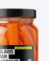 Clear Glass Jar with Pickled Carrots Mockup