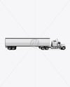 Truck Semi Trailer Mockup - Side View