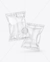 Empty Clear Plastic Snack Bags Mockup