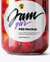 Glass Jar with Mixed Fruits Preserves Mockup