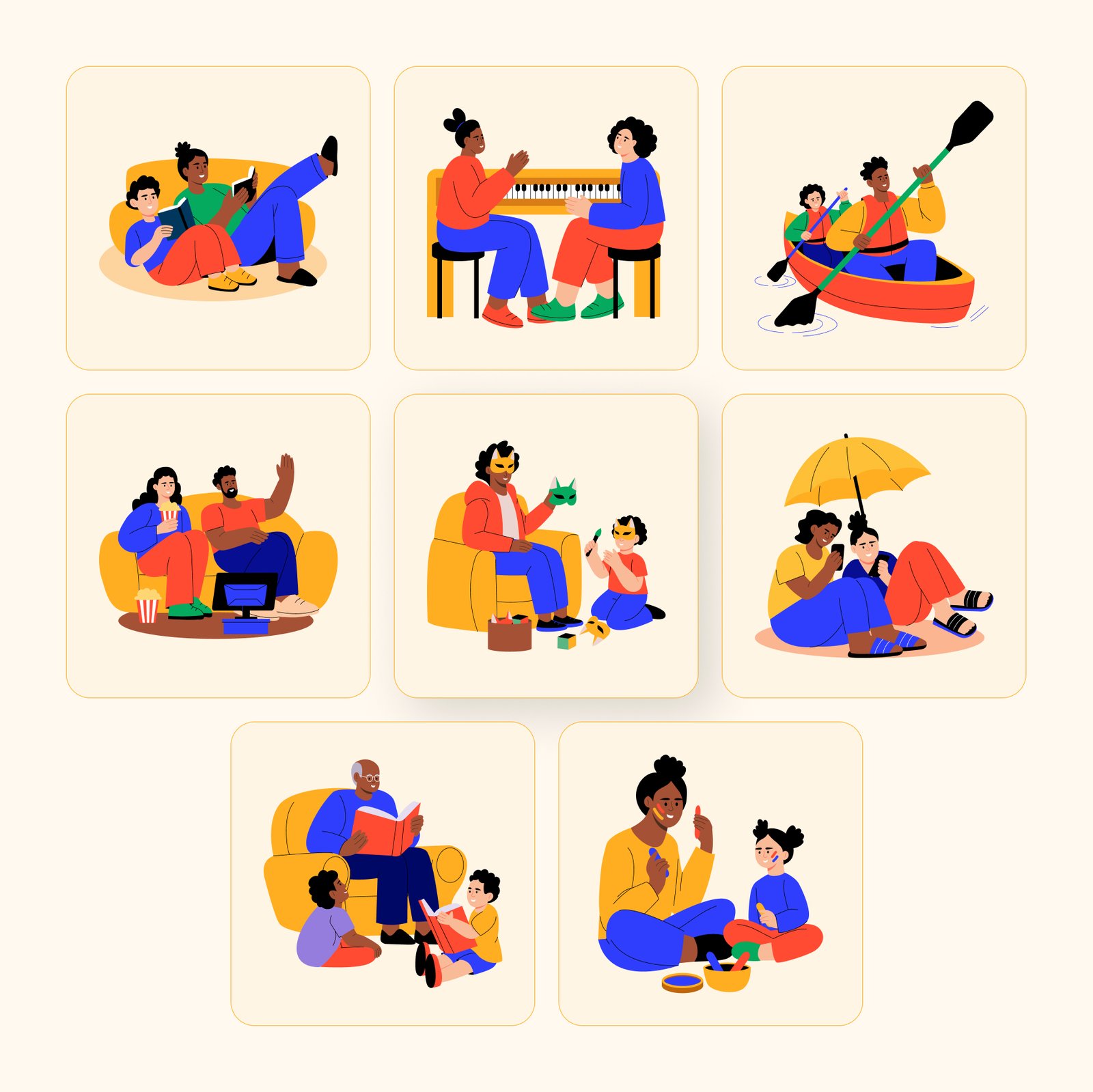 Family Illustration Art Set