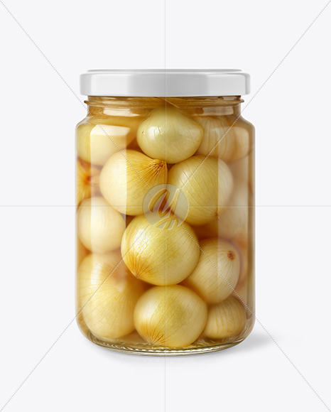 Glass Jar with English Pickled Onions Mockup
