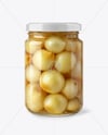 Glass Jar with English Pickled Onions Mockup