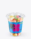 Clear Plastic Cup with Fruits Dessert Mockup