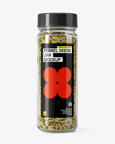 Glass Jar with Fennel Seeds Mockup