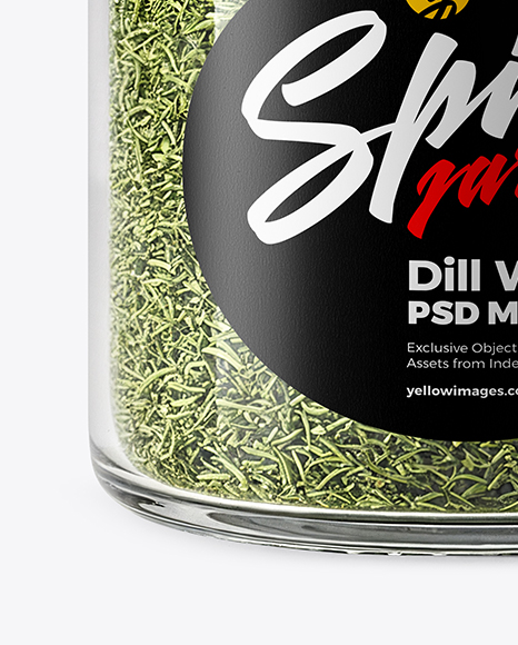 Jar with Dill Weed Spice Mockup