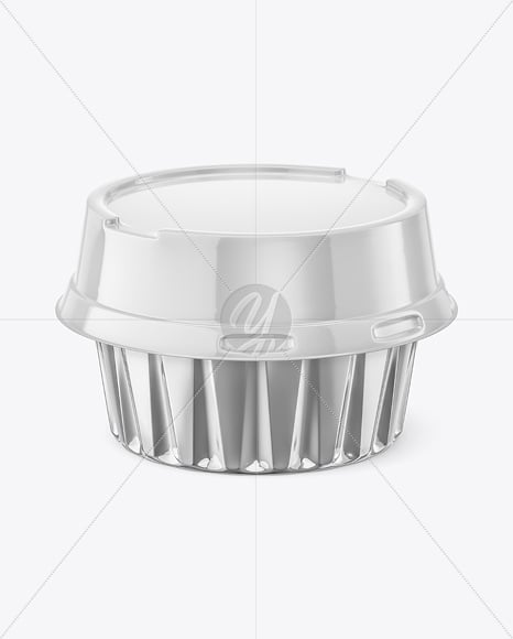 Aluminium Foil Cup with Glossy Plastic Cap Mockup