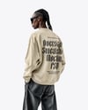 Man Wearing an Oversize Sweatshirt and Jeans Mockup