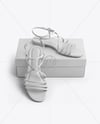 Pair of Strappy Sandals With Box Mockup