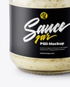 Glass Jar with Horseradish Sauce Mockup