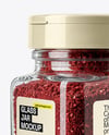 Square Glass Jar with Sumac Spice Mockup