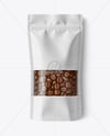 Paper Pouch With Coffee Beans Mockup