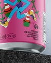 12oz Aluminium Can with Matte Finish on the Block Mockup
