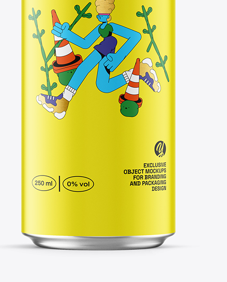 Slim Aluminium Drink Can with Matte Finish Mockup