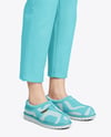 Pair of UGG Slippers on Woman's Legs Mockup
