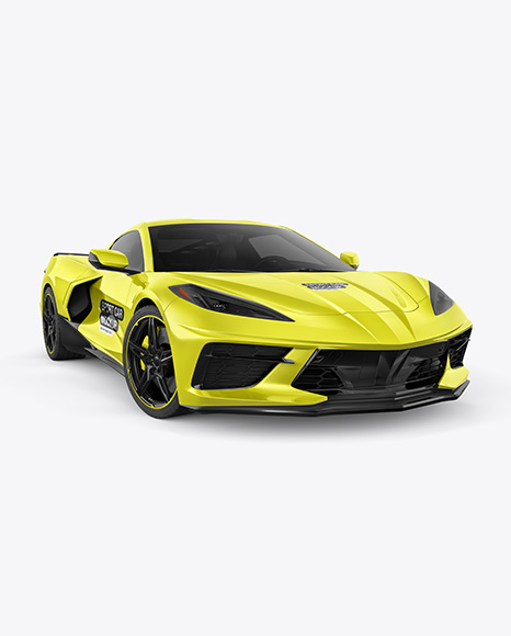 Sport Car Mockup - Front View - Vehicle wrap mockup