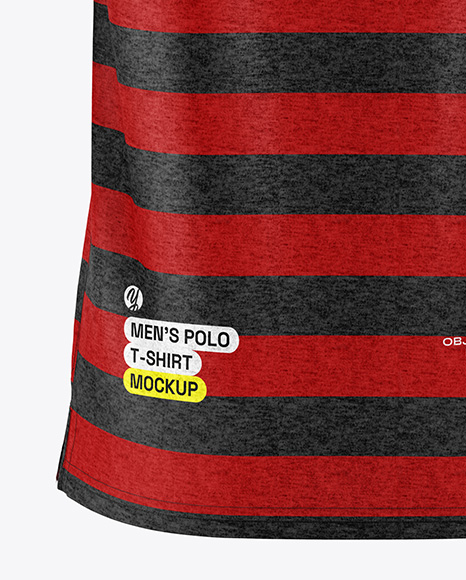 Men's Heather Raglan Polo Shirt Mockup - Back View