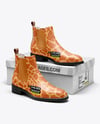 Pair of Chelsea Boots with Shoe Box Mockup