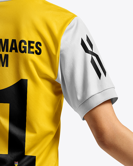 Female Soccer Player Wearing Jersey and Shorts Mockup