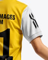 Female Soccer Player Wearing Jersey and Shorts Mockup