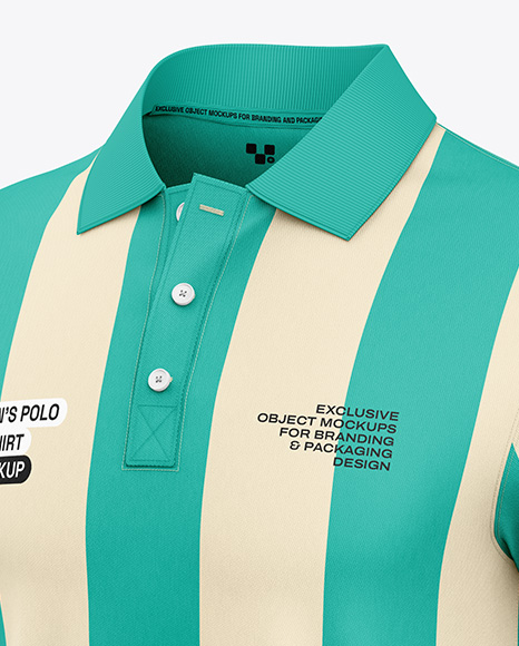 Men's Polo Shirt Mockup - Half Side View